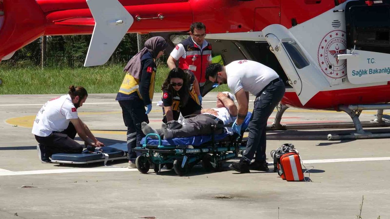 Kalp krizinde zamana karşı yarış: Hasta, ambulans helikopterle Samsun’a sevk edildi