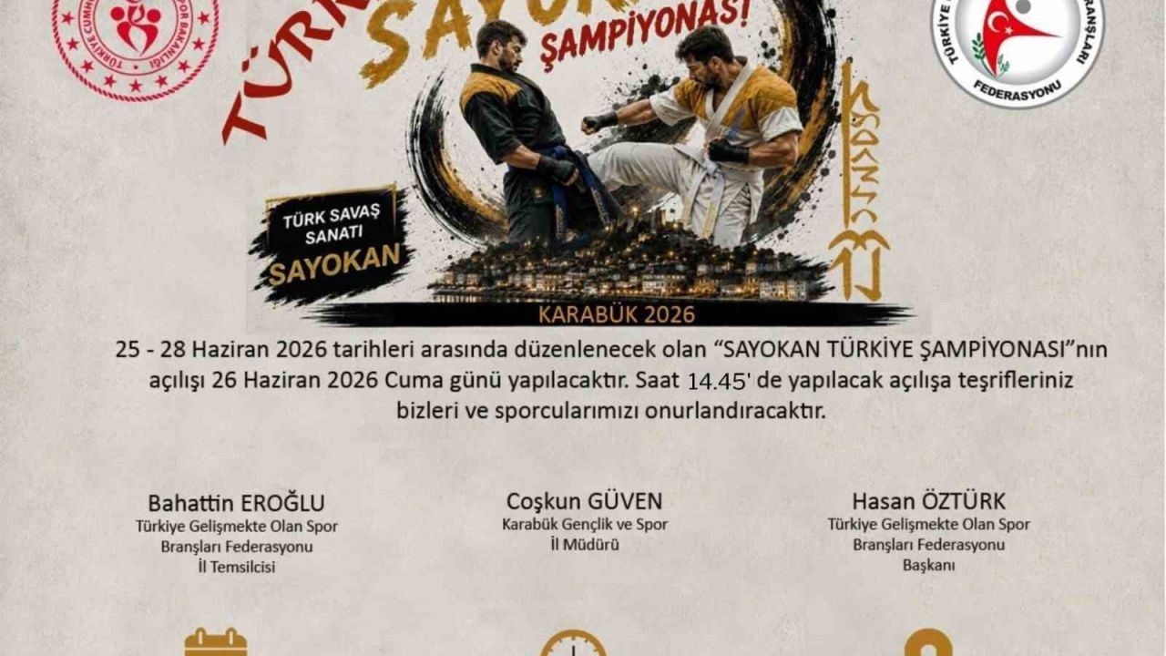 Karabük, Sayokan Türkiye Şampiyonası’na ev sahipliği yapacak