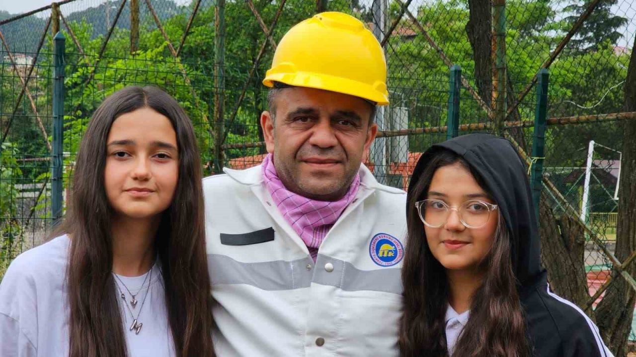 Madenciler, çocuklarının öğrenim gördüğü okulda Babalar Günü’nü kutladı
