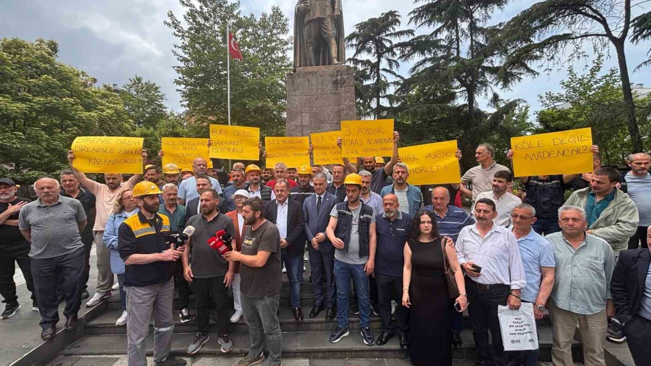 Trabzon’da madencilerin maaş protestosu