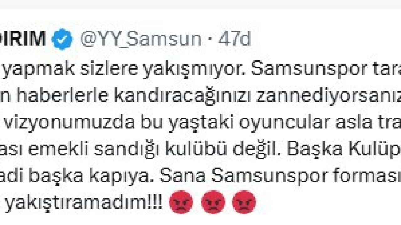 Yüksel Yıldırım’dan Enner Valencia söylentisine tepki: "Samsunspor, emekli sandığı kulübü değil"