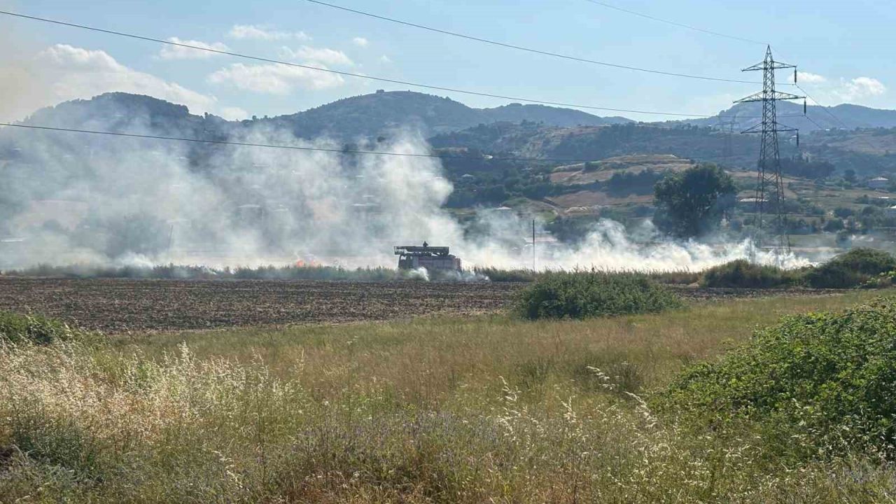 Samsun’da samanlık alanda çıkan yangın söndürüldü