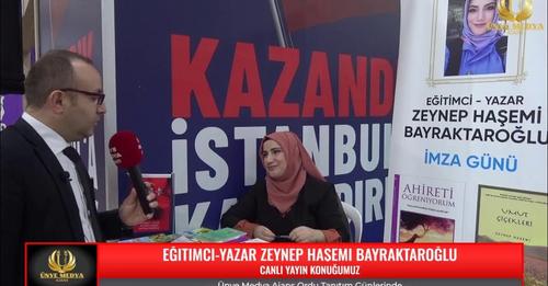Ordu Tanıtım Günlerinde Canlı Yayın Konuğumuz Eğitimci-Yazar Zeynep Haşemi Bayraktaroğlu